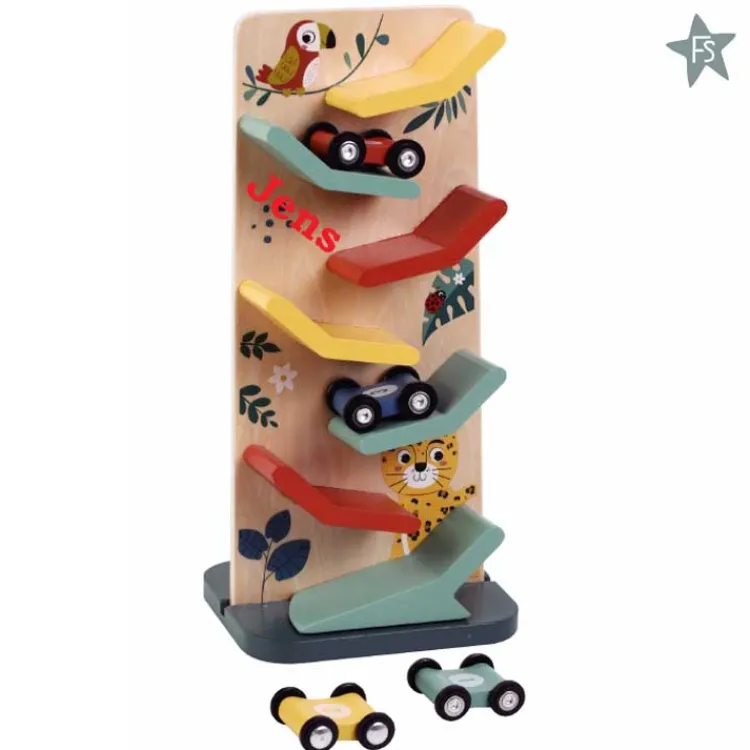 New Autobaan rits rats kleur ( met naam ) Houten Speelgoed Met Naam | Kraamcadeau Jongen