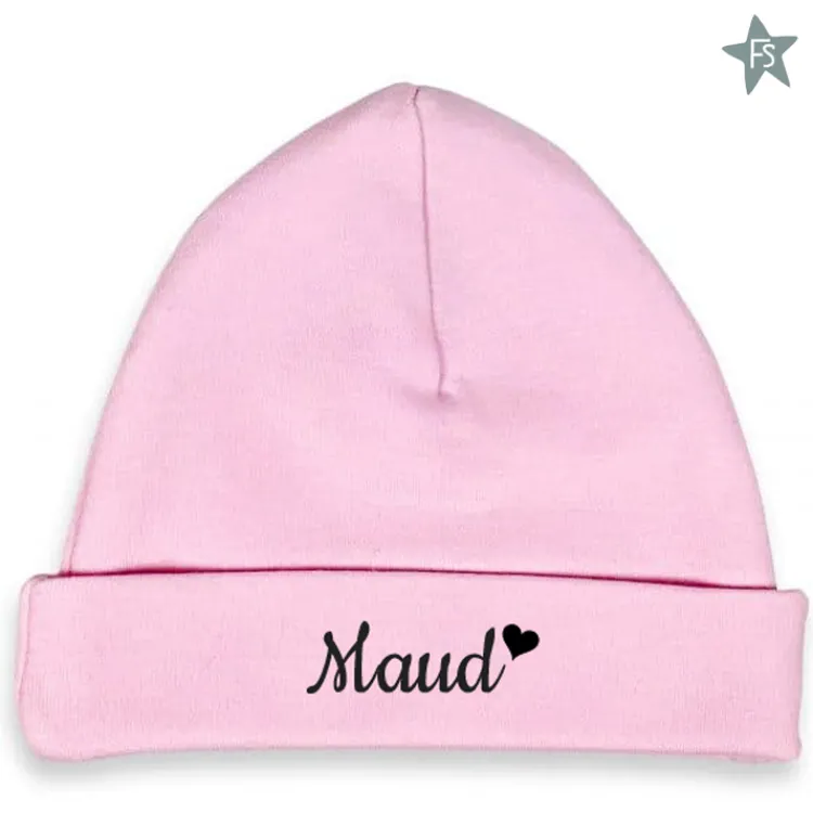 Outlet Babymutsje roze met naam Rompertje Met Naam | Kraamcadeau Meisje