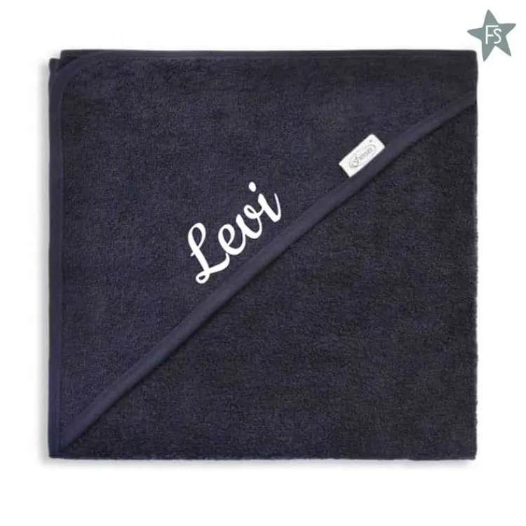 Sale Badcape Badstof - navy ( met naam ) Badcape (met Naam) | Kraamcadeau Jongen