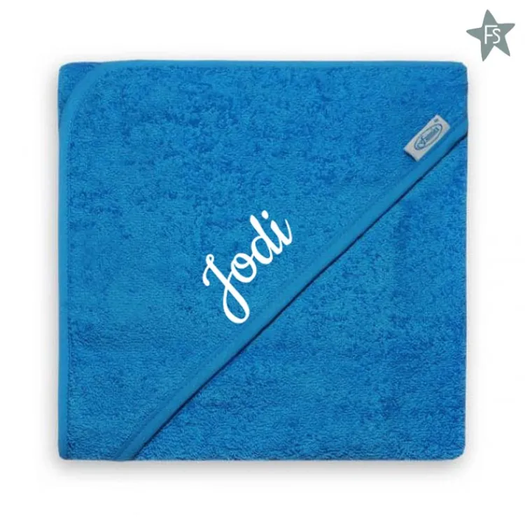 Hot Badcape Badstof - turquoise ( met naam ) Badcape (met Naam) | Kraamcadeau Meisje