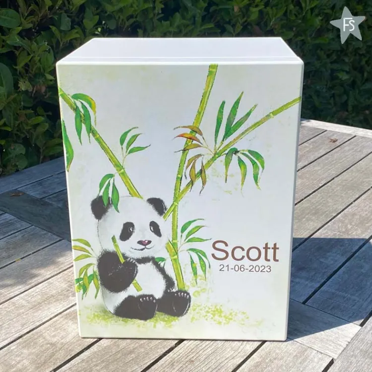 Best Herinneringen kist met naam en panda beertje Herinneringsdoos Met Naam | Kraamcadeau Meisje