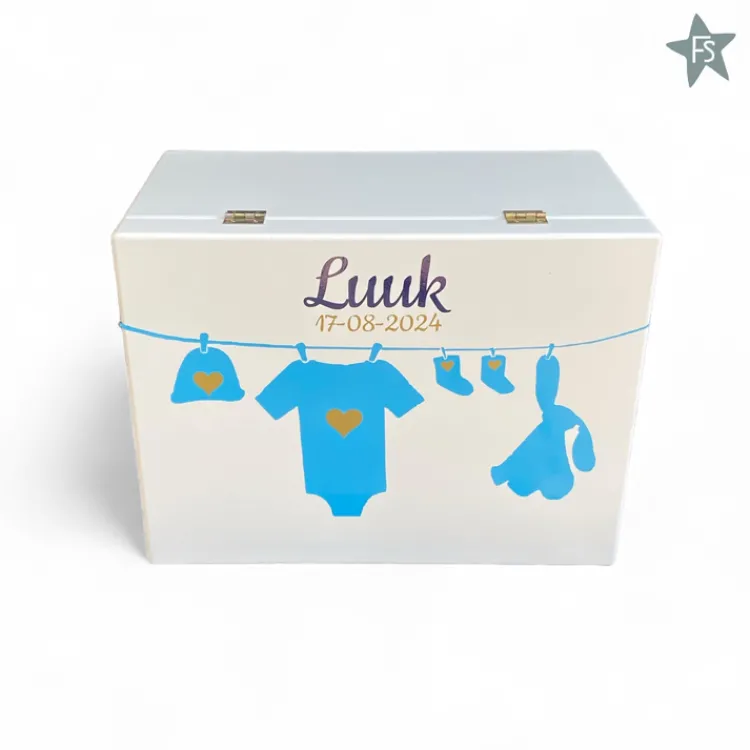 Best Herinneringen kist met naam en baby waslijn Herinneringsdoos Met Naam | Kraamcadeau Meisje