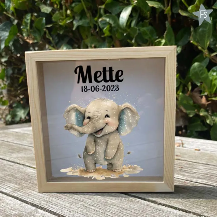 Outlet Houten Spaarpot met naam en olifantje Spaarpot Met Naam | Kraamcadeau Meisje