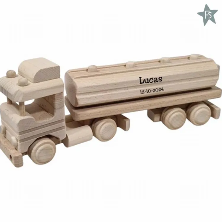 Fashion Houten Tankwagen | Beukenhouten Tankwagen ( met naam ) Houten Speelgoed Met Naam | Kraamcadeau Jongen