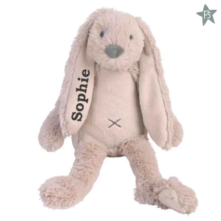Clearance Knuffel konijn met naam | Rabbit Richie Old Pink Knuffels Met Naam | Kraamcadeau Meisje