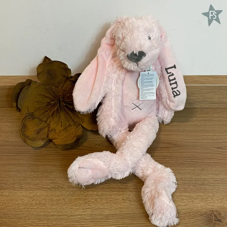 New Knuffel konijn met naam | Rabbit Richie Pink Knuffels Met Naam | Kraamcadeau Meisje