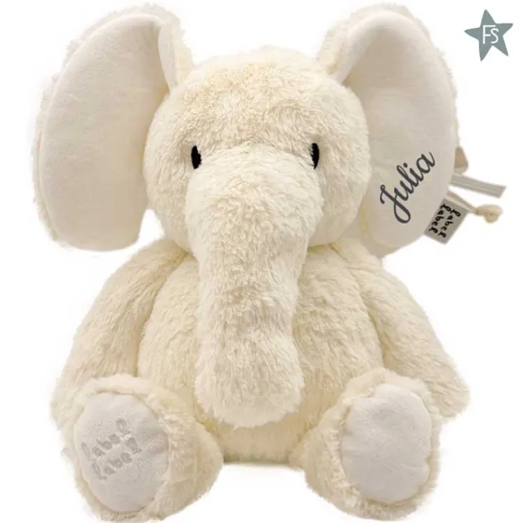 Online Elephant Elly Ivoor Medium Knuffel ( met naam ) Label Label | Knuffels Met Naam