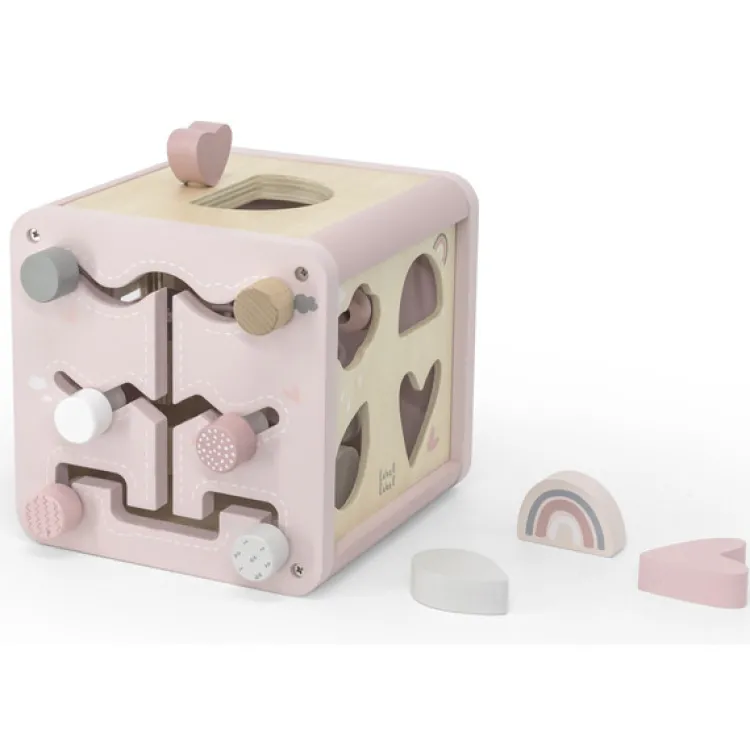 Clearance Roze Houten Activiteitenkubus ( met naam ) Label Label | Kraamcadeau Meisje