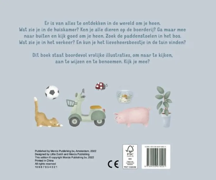 Hot - Kinderboek Mijn kijkboek, de wereld om je heen Little Dutch Boekjes | Kraamcadeau Jongen
