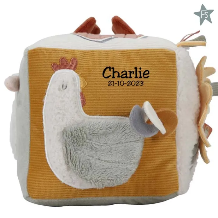 Hot Activiteitenkubus Little Farm ( met naam ) Little Dutch Little Farm | Kraamcadeau Meisje