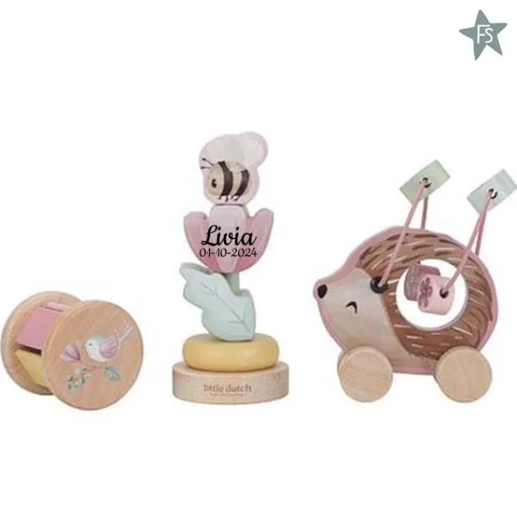 Outlet Giftset hout - Fairy Garden ( met naam / datum ) Little Dutch Fairy Garden | Little Dutch Houten Speelgoed Met Naam