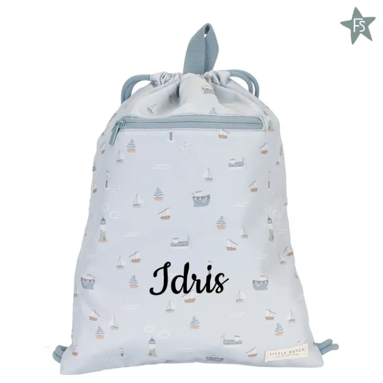 Sale Gymtas Sailors Bay Blue ( met naam ) Little Dutch Kinderrugzakjes | Little Dutch Sailors Bay Wit/blauw
