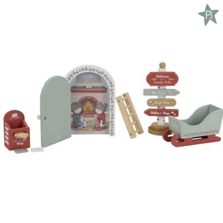 Discount Kerstdeur set Little Dutch Houten Speelgoed Met Naam | Kraamcadeau Meisje