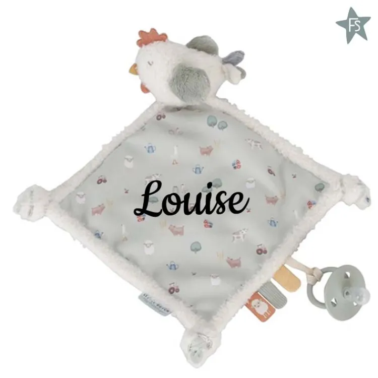 Sale Knuffeldoekje kip Little Farm ( met naam ) Little Dutch Little Farm | Kraamcadeau Meisje
