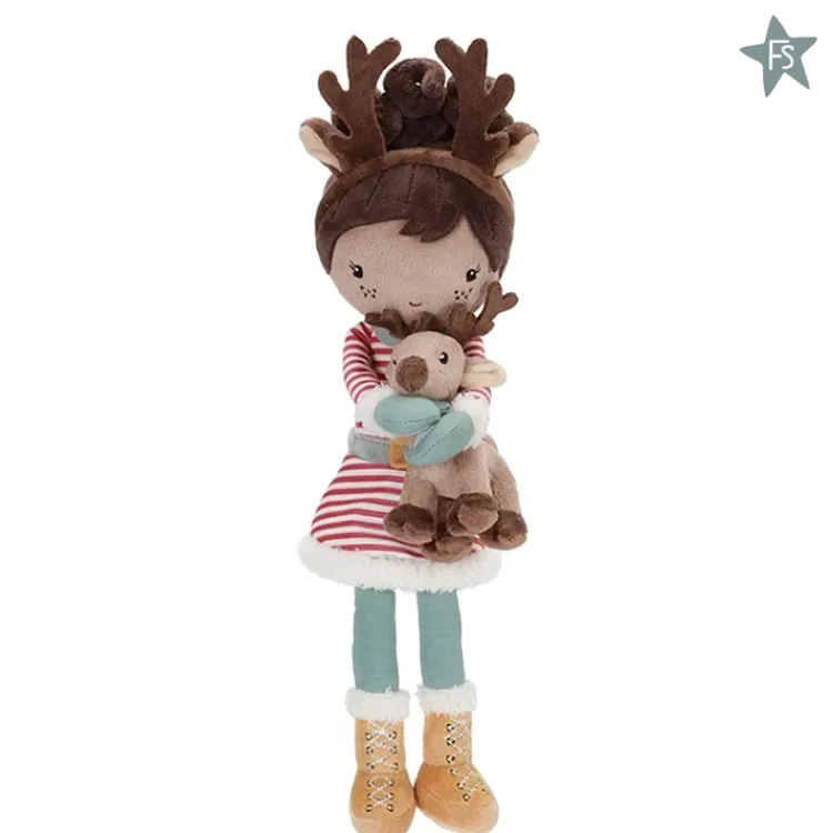 Fashion Knuffelpop kerst Evi 35cm ( met naam ) Little Dutch Poppen | Kraamcadeau Meisje