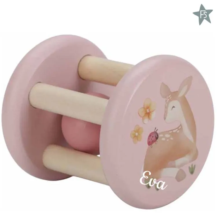 Best Rammelaar roller - Fairy Garden( met naam / datum ) Little Dutch Fairy Garden | Little Dutch Houten Speelgoed Met Naam