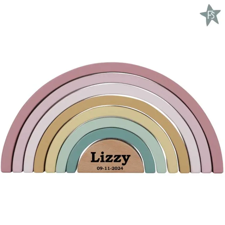Discount Regenboogstapelaar - Fairy Garden ( met naam / datum ) Little Dutch Fairy Garden | Little Dutch Houten Speelgoed Met Naam
