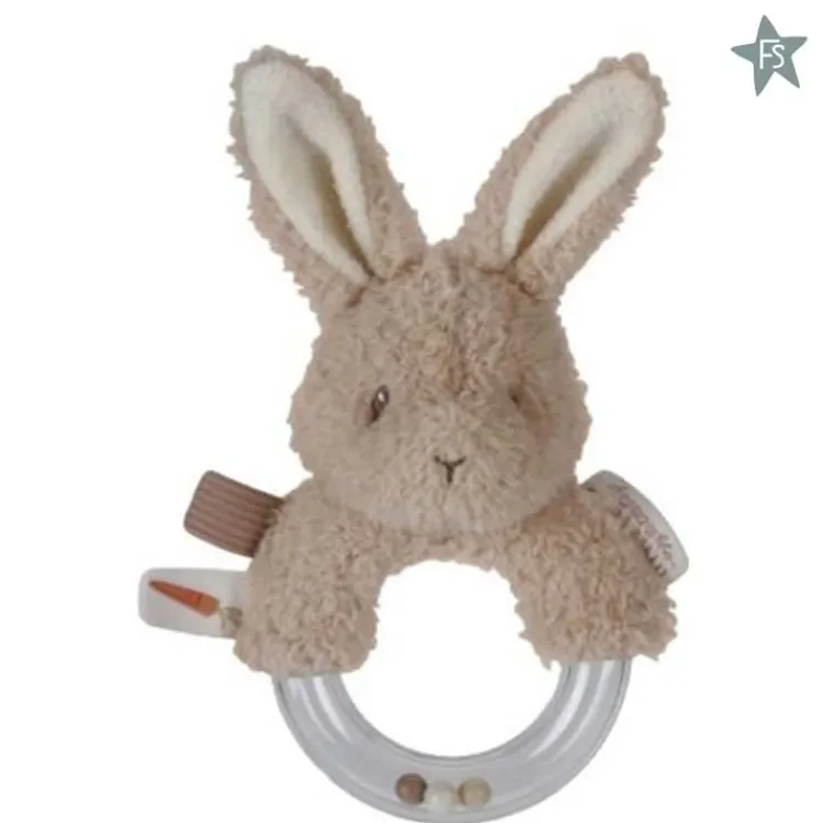 Outlet Ringrammelaar Konijn Little Dutch Newborn Naturals | Kraamcadeau Meisje
