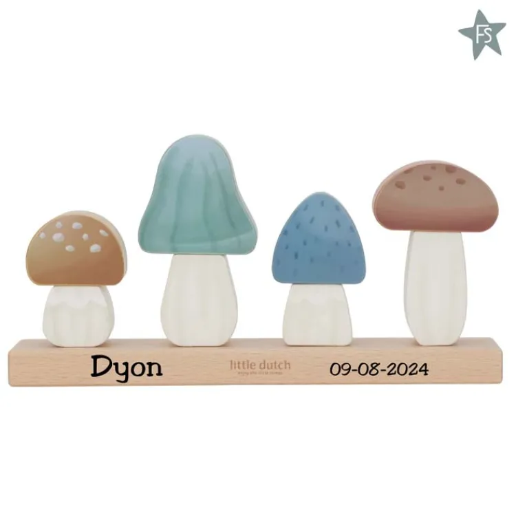 Clearance Stapelaar Paddenstoelen - Forest Friends FSC ( met naam ) Little Dutch Little Farm | Little Dutch Forest Friends Fsc