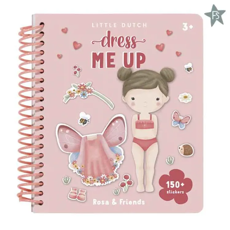 Online sticker- en aankleedboek Dress me up Rosa& Friends Little Dutch Boekjes | Kraamcadeau Meisje