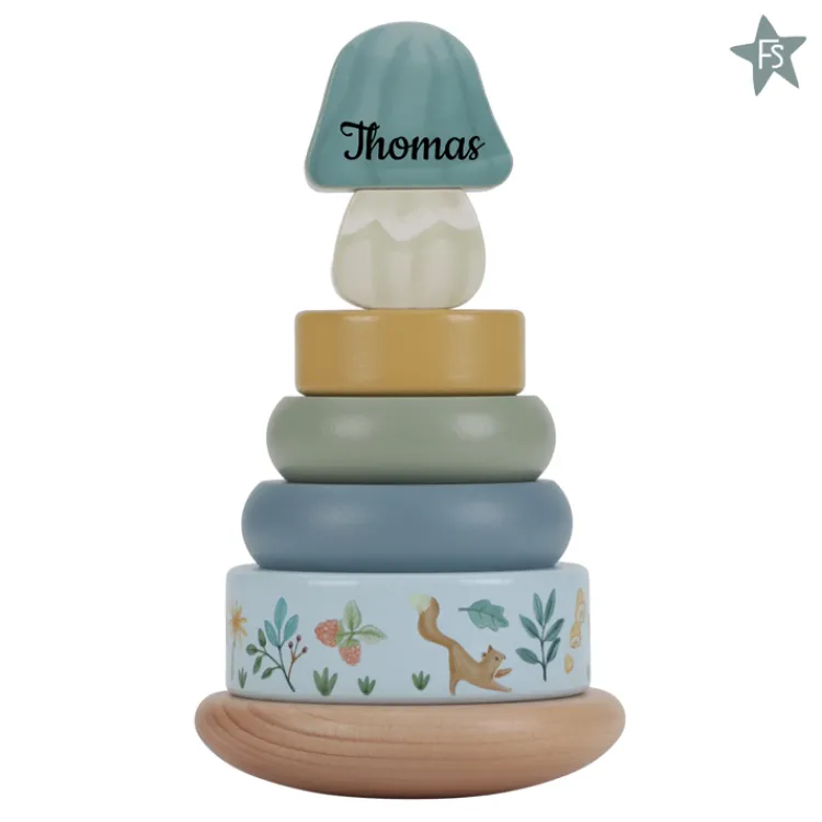 Hot Tuimelstapelaar hout - Forest Friends FSC ( met naam ) Little Dutch Forest Friends Fsc | Little Dutch Houten Speelgoed Met Naam