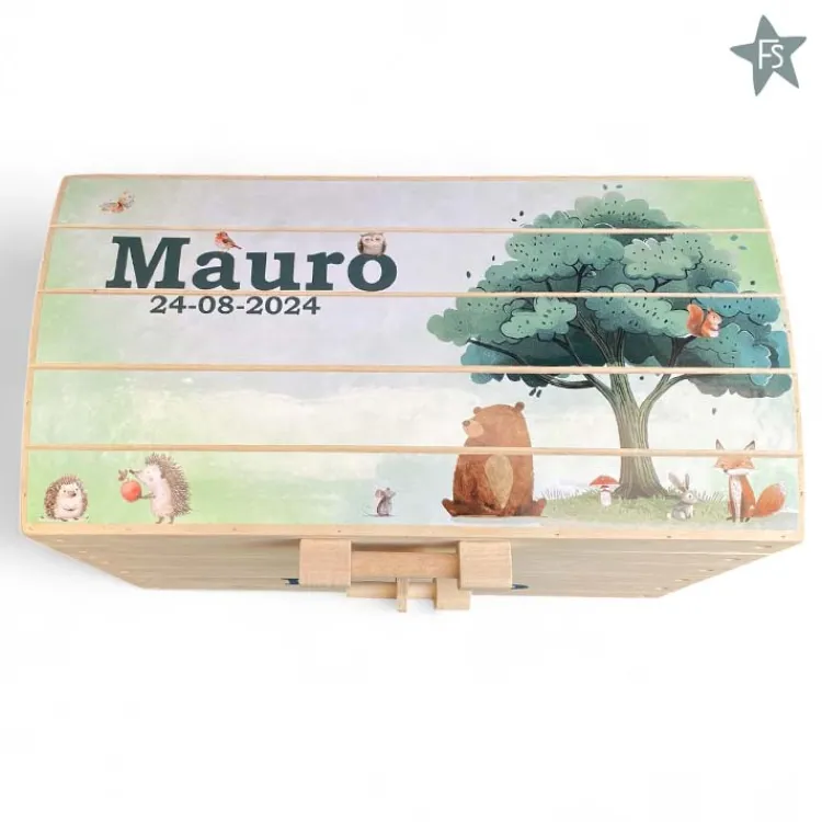 naturel_houten_speelgoedk_3-7.webp Clearance Naturel houten speelgoedkist met naam en forest friends | schatkist ( 4 maten ) Houten Speelgoed Met Naam | Speelgoedkist Met Naam