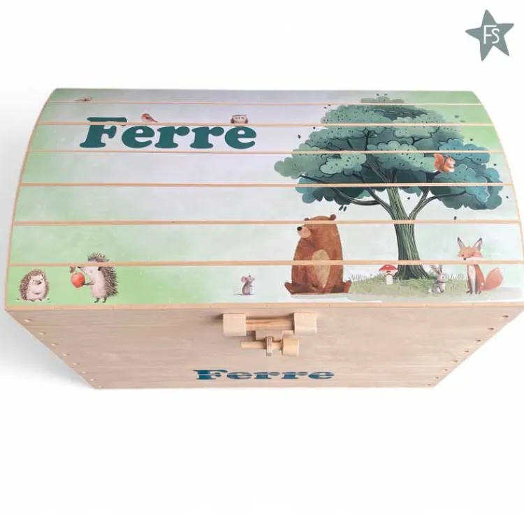 naturel_houten_speelgoedk_4-4.webp Clearance Naturel houten speelgoedkist met naam en forest friends | schatkist ( 4 maten ) Houten Speelgoed Met Naam | Speelgoedkist Met Naam