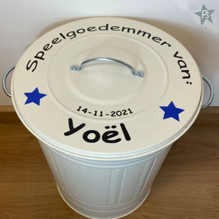 Outlet speelgoedemmer met naam en sterren Speelgoedemmers Met Naam | Kraamcadeau Meisje
