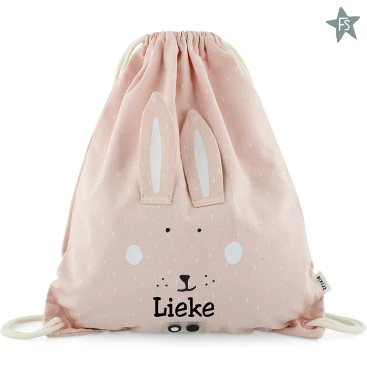 Hot Trixie turnzak / gymtas Mrs. Rabbit ( met naam ) Trixie Rugzak Met Naam | Rugzak Met Naam