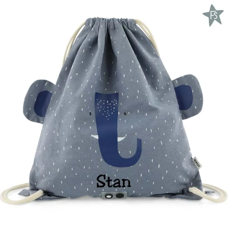 Discount Trixie turnzak / gymtas Mrs. Elephant ( met naam ) Trixie Rugzak Met Naam | Rugzak Met Naam