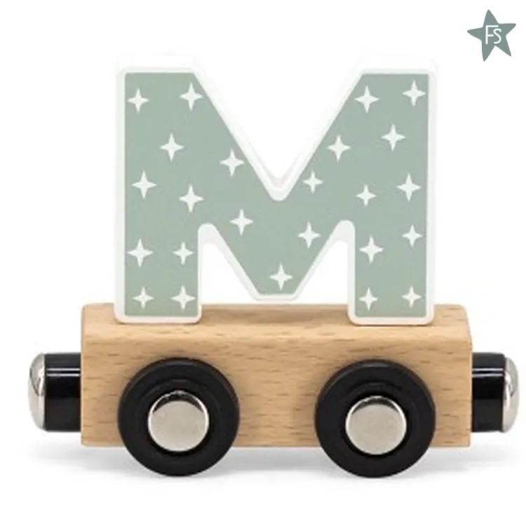 Fashion lettertrein - letter M Houten Treinen Met Naam | Houten Speelgoed Met Naam