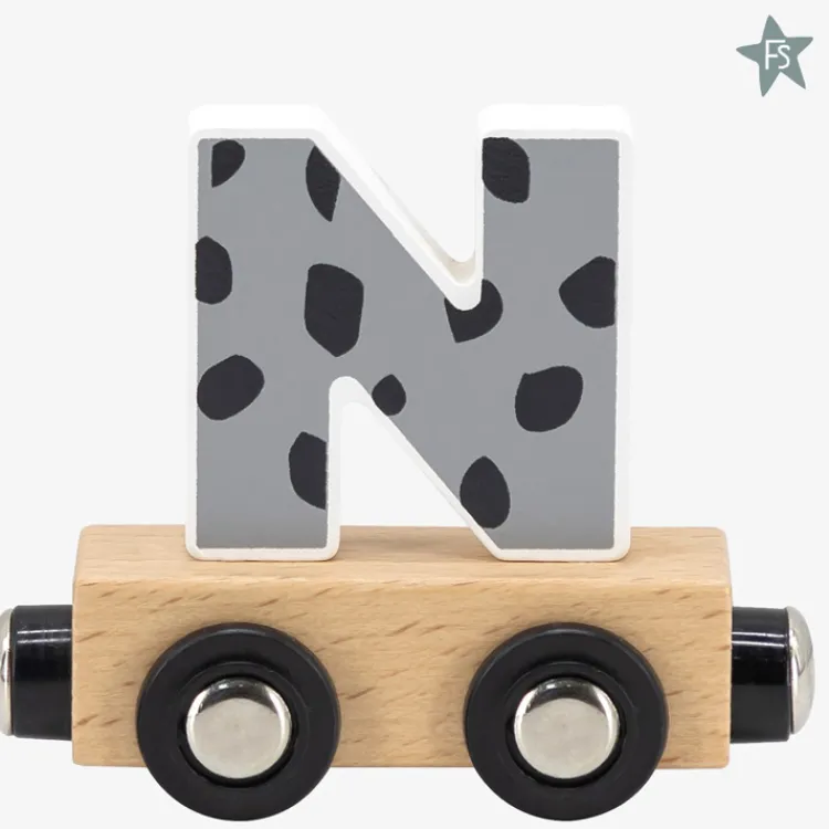 Sale lettertrein - letter N Houten Treinen Met Naam | Houten Speelgoed Met Naam