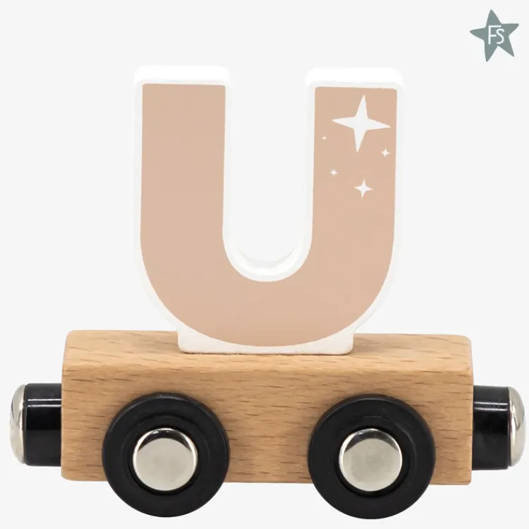 Hot lettertrein - letter U Houten Treinen Met Naam | Houten Speelgoed Met Naam