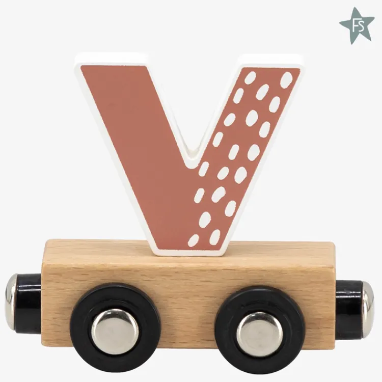 Best lettertrein - letter V Houten Treinen Met Naam | Houten Speelgoed Met Naam