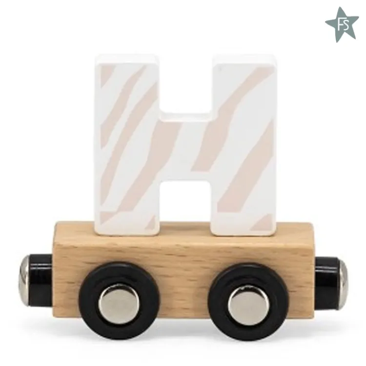 Sale lettertrein - letter H Houten Treinen Met Naam | Houten Speelgoed Met Naam