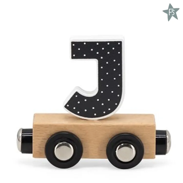 Fashion lettertrein - letter J Houten Treinen Met Naam | Houten Speelgoed Met Naam