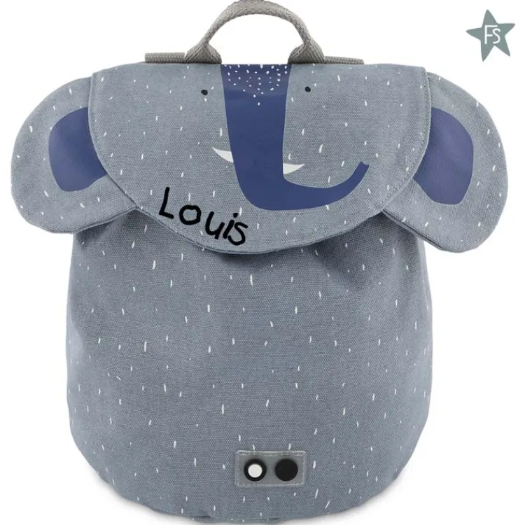 Discount Trixie Mini rugzak - Mrs. Elephant ( met naam ) Trixie Rugzak Met Naam | Rugzak Met Naam