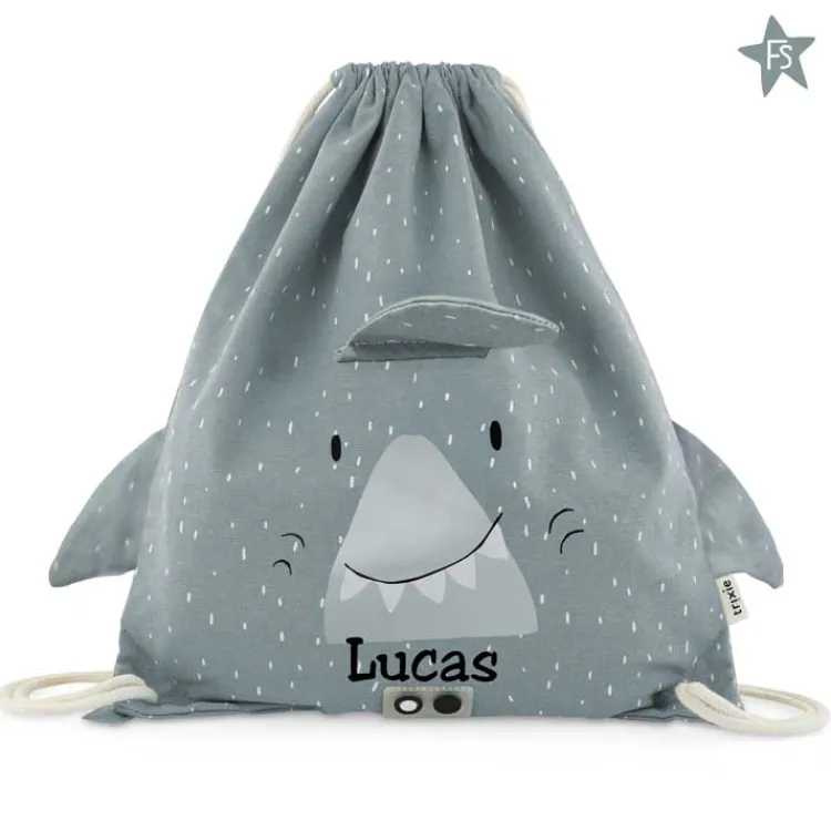 Discount Trixie turnzak / gymtas Mr. Shark ( met naam ) Trixie Rugzak Met Naam | Rugzak Met Naam