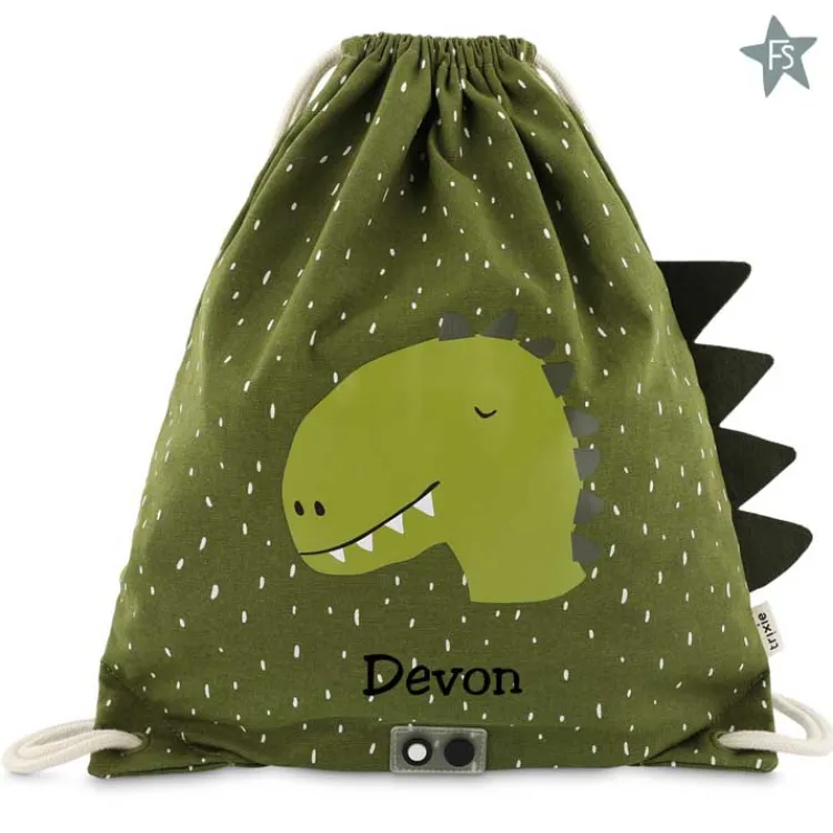 Best Trixie turnzak / gymtas Mr. Dino ( met naam ) Trixie Rugzak Met Naam | Rugzak Met Naam